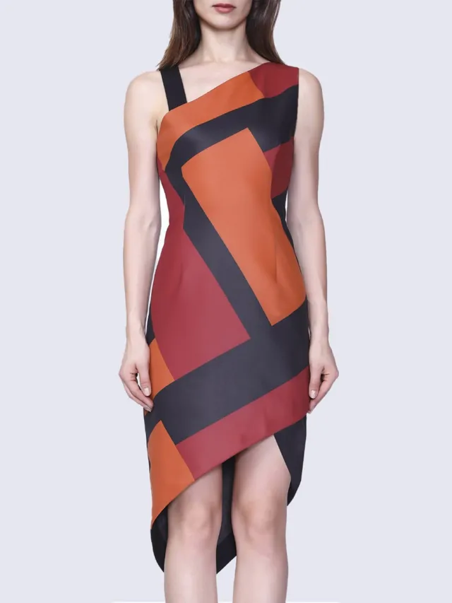 Smart & Joy Asymmetrische kleding met geometrische print Veelkleurig