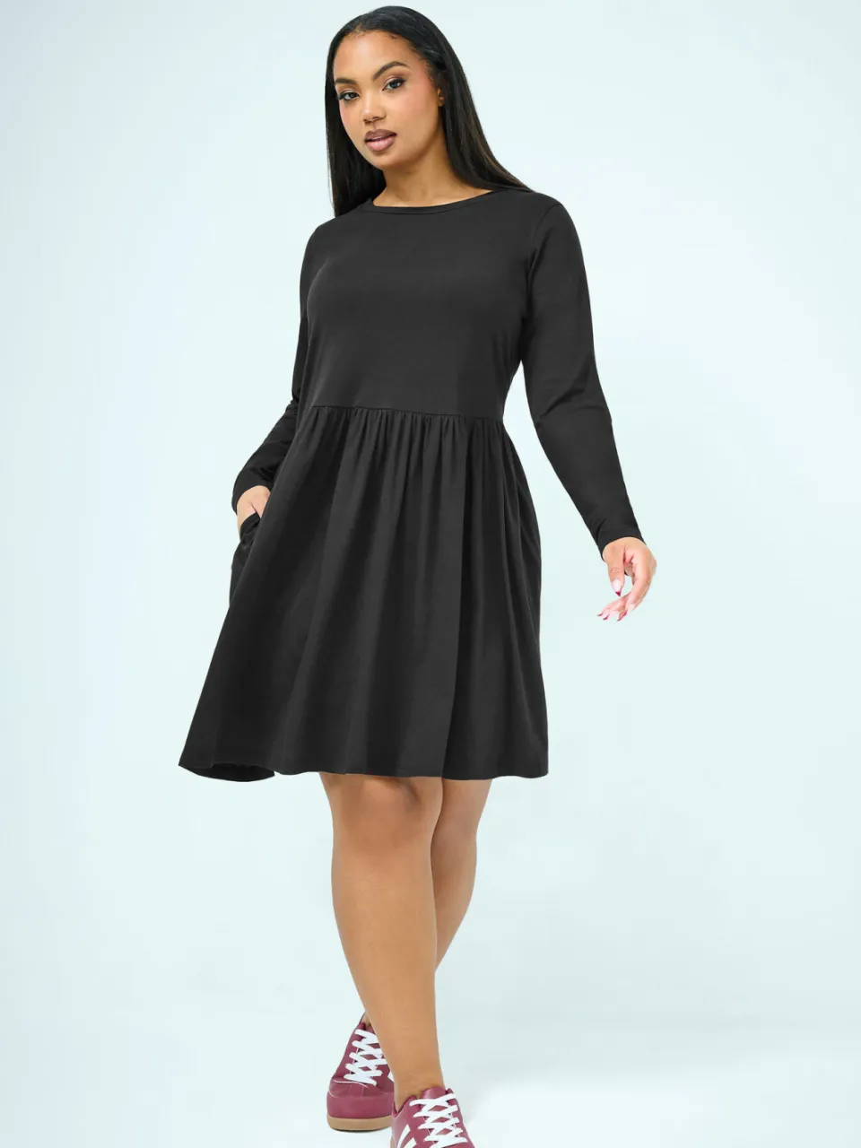 Yours Zwarte Peplum Minijurk, foto 4