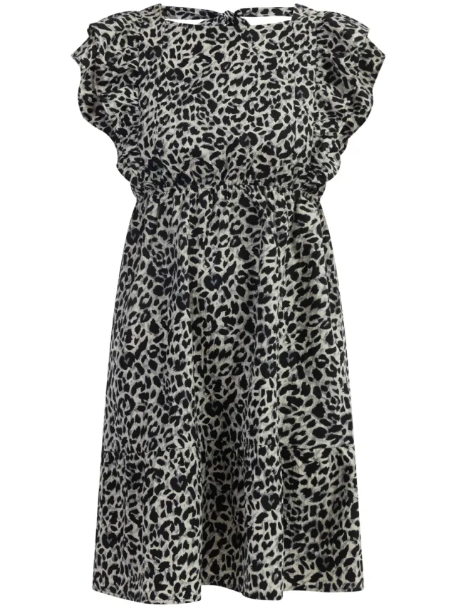 Faina Midi-jurk met luipaardprint Dames Grijze Leeuw grijs, foto 2