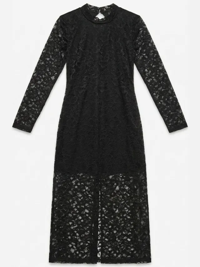 Vero Moda Kanten jurk VMLORENE Lange jurk Black 1