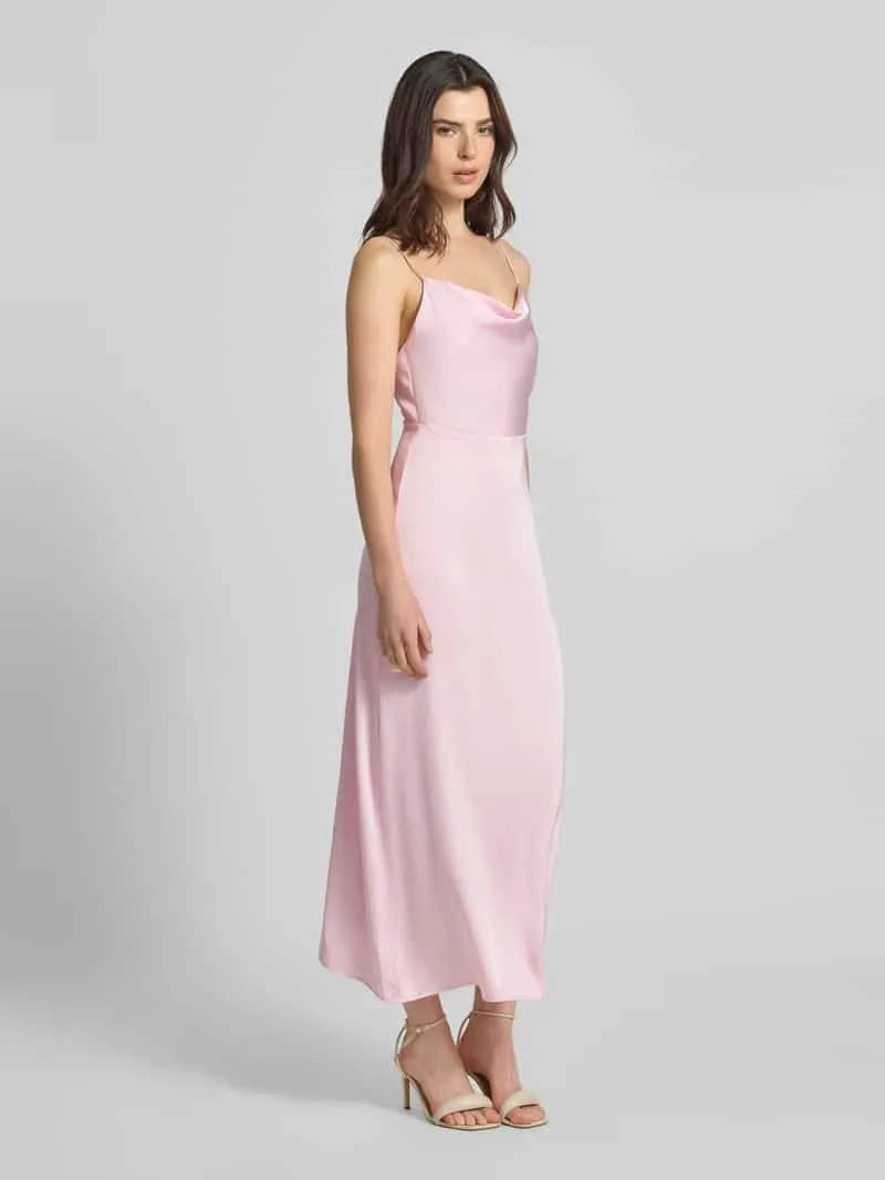 Vila regular fit midi-jurk met rugdecolleté model 'Ravenna' lichtroze, foto 3