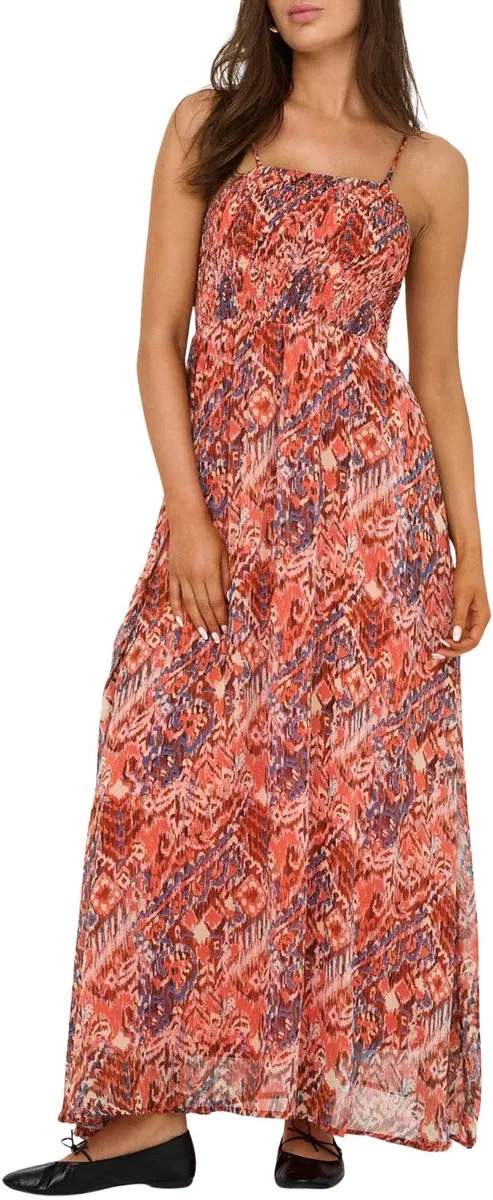 Only ONLELENA VIKKI STRAP ANK DRESS NOOS WVN Dames Jurk langoustino aop:cool indie