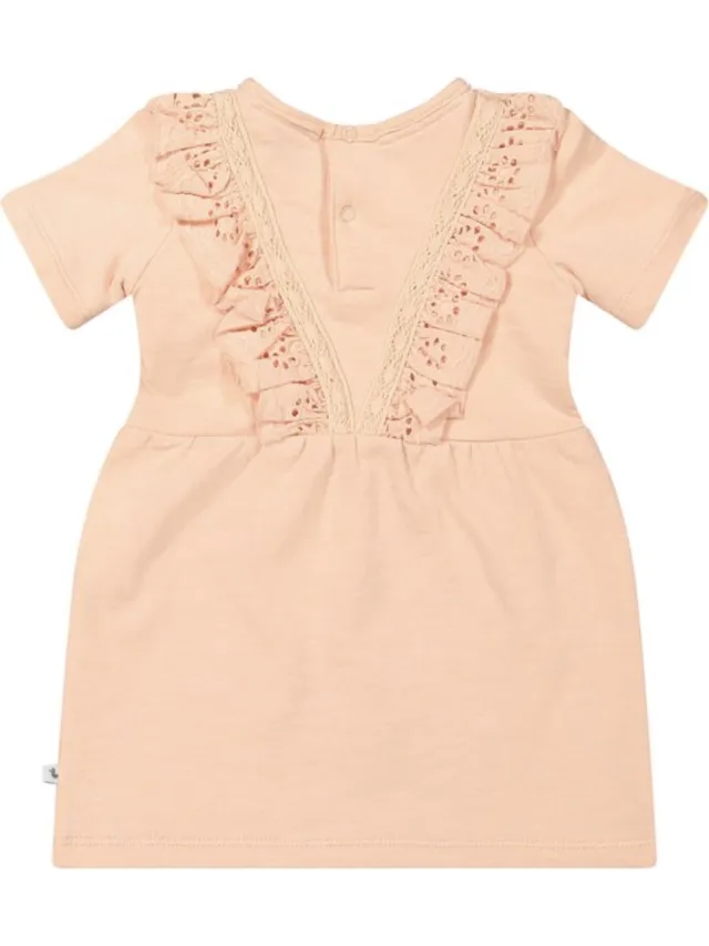 Ducky beau jurk maat 86 peach