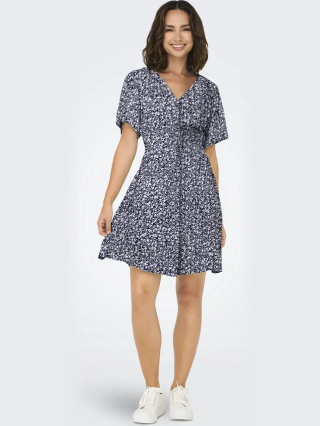 Only ONLEVIDA S/S SHORT DRESS WVN NOOS - Dames - Mini jurken Night Sky