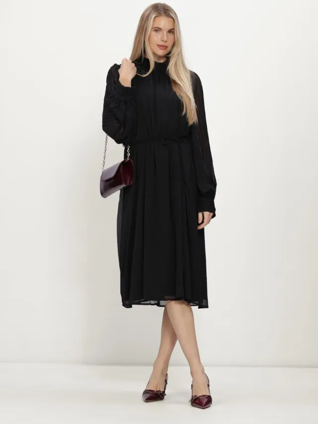 Y.A.S. YAS Dames Jurken Yasolera Ls Midi Dress S. - Zwart