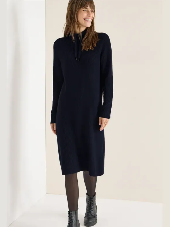 cecil Cosy geribde jurk Blauw