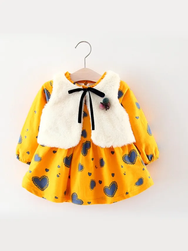 Baby Garden baby jurk vest setje - Geel
