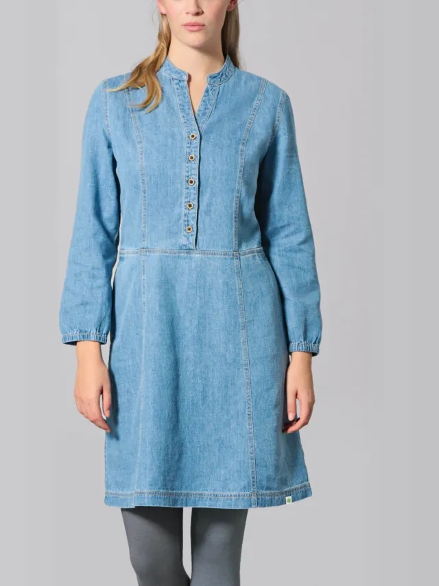 HempAge dames vegan Spijkerjurk Uniblue Blauw