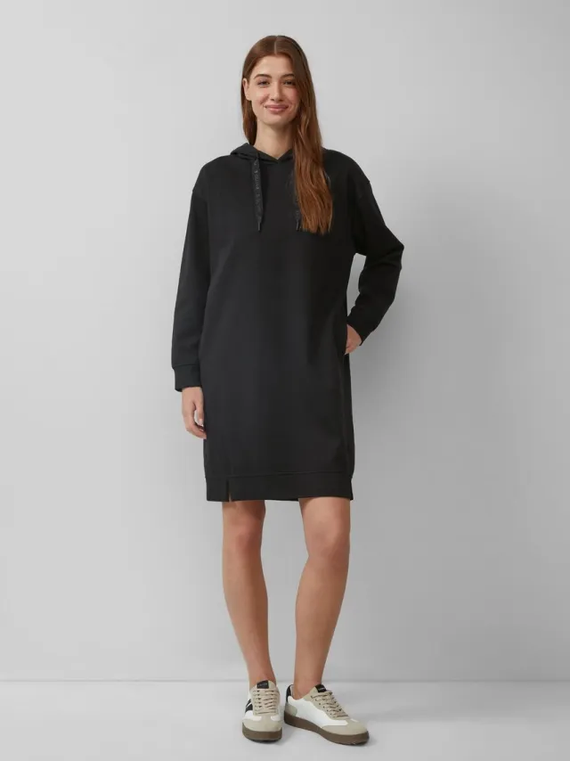 S.Oliver female - Sweaterjurk met steekzakken en capuchon zwart