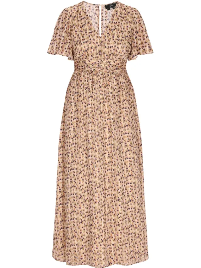 NAEMI Dress Beige Multicolor