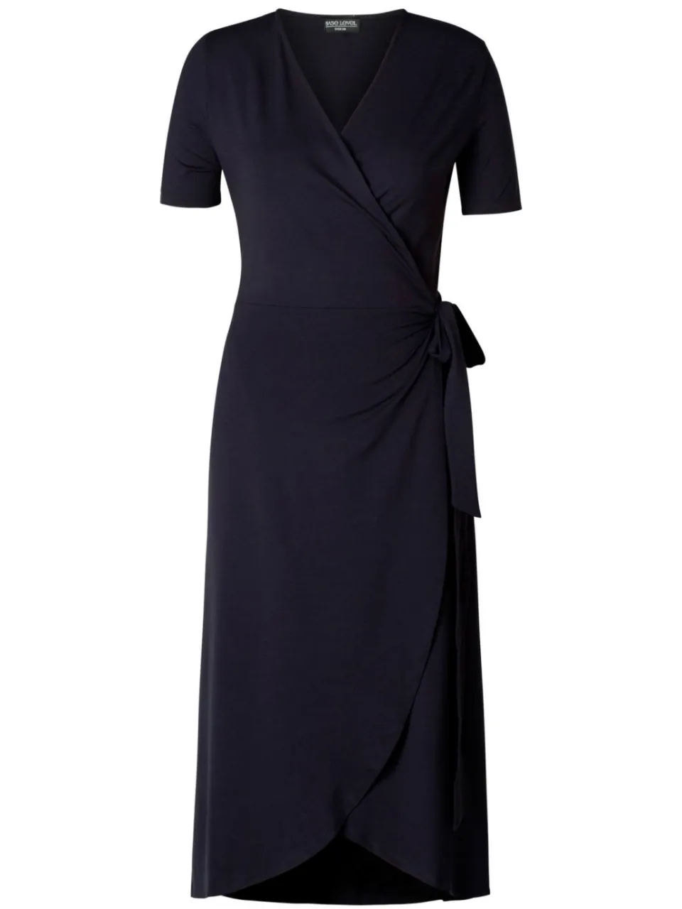 Base Level Curvy jersey overslagjurk Abbie donkerblauw, foto 2