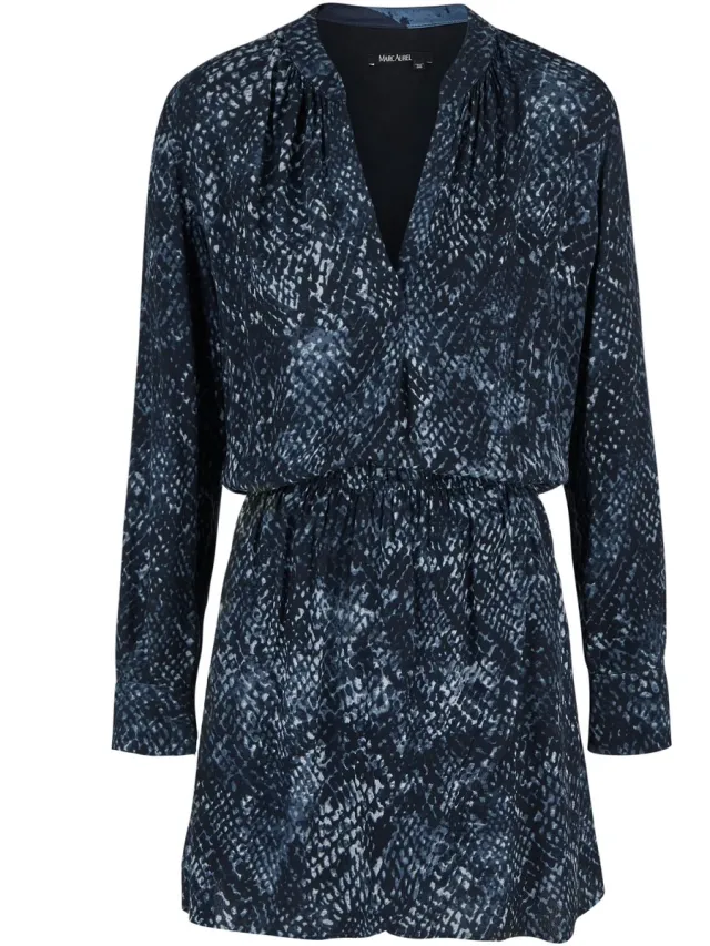 Marc Aurel • korte jurk blauw motief •