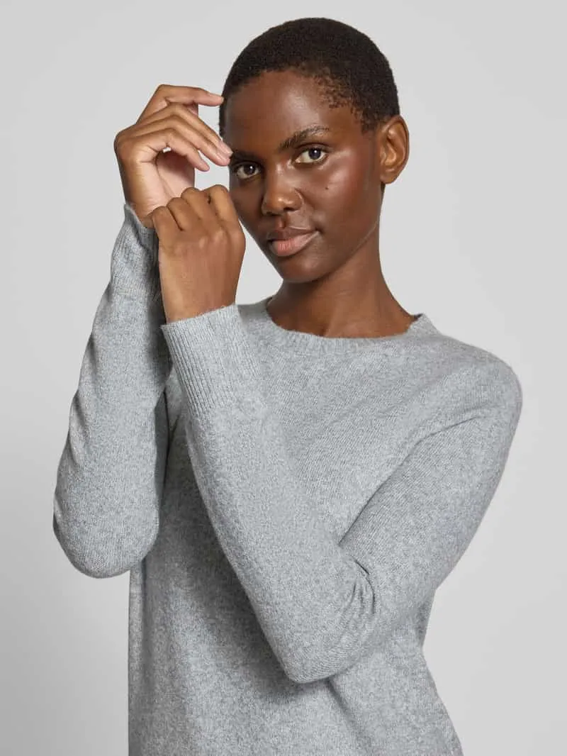 Vero Moda Getailleerde tricotjurk met ronde hals model 'DOFFY' lichtgrijs gemêleerd, foto 5