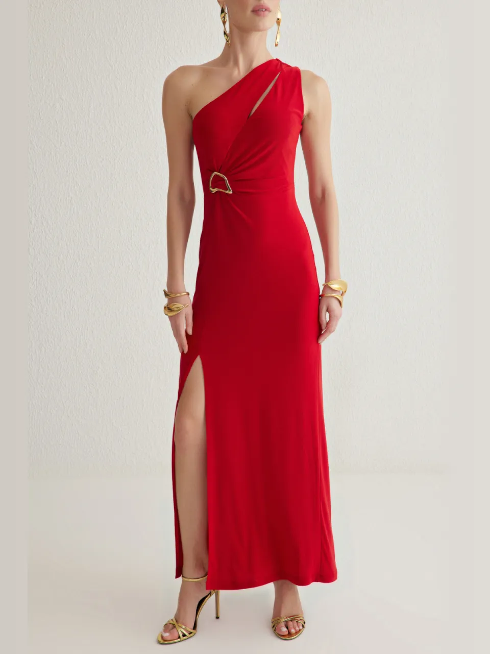 Trendyol TRENDYOLMİLLA Dames Rood Effen Maxi Mouwloos Diploma-uitreiking / Gala Recht Avond & Gala Jurk, foto 2