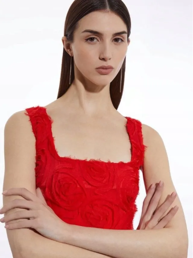 Karen Millen Mini Jurk - Rode Bloemenprint Rood