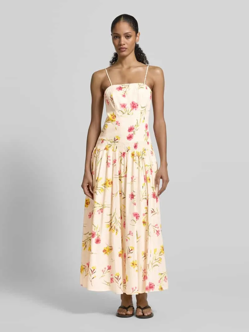 Jake*s Collection Midi-jurk met verstelbare bandjes Beige