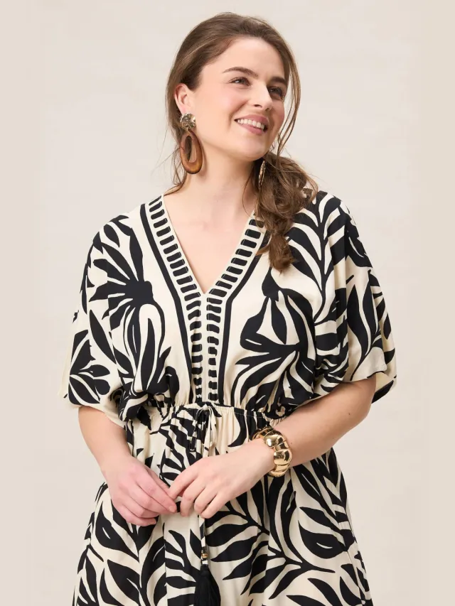 Miss Etam Plus midi jurk zwart, foto 4