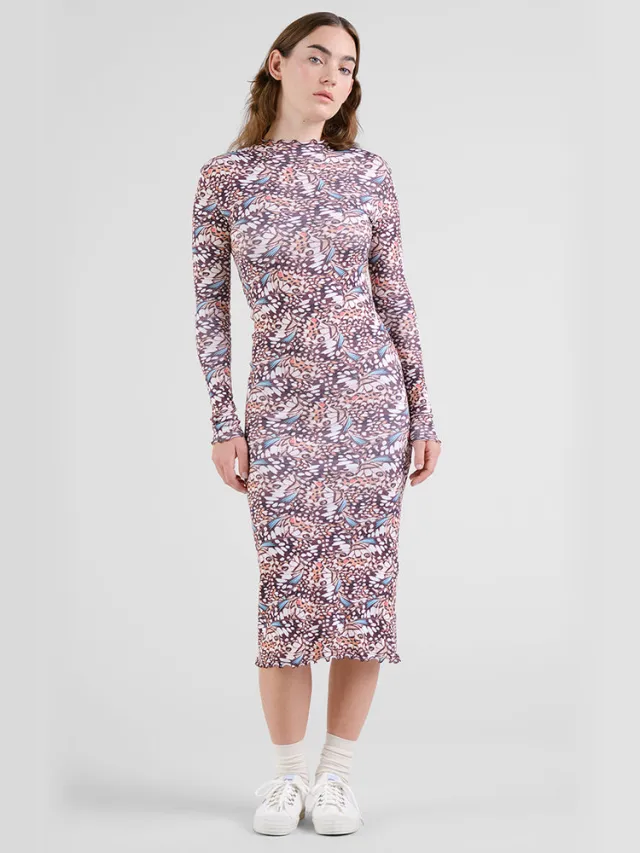 Dedicated dames vegan Jurk Rib Lofta Butterfly Wings Multicolour meerkleurig