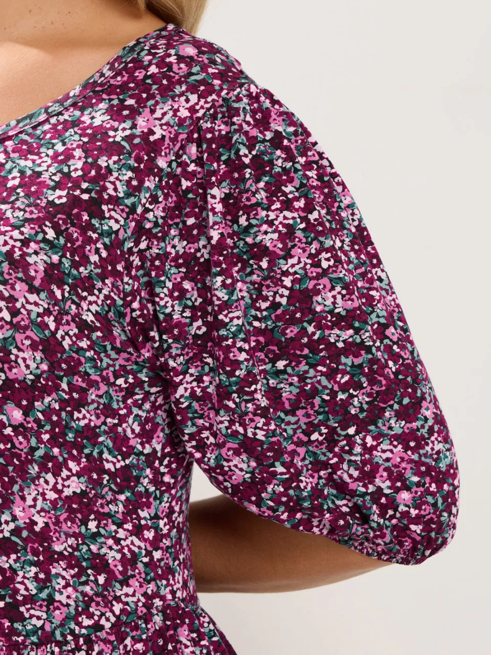 Yours Roze Maxijurk Met Fijne Bloemenprint, foto 4
