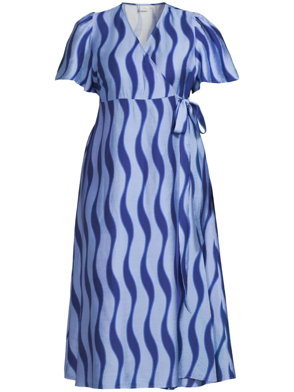 Only Carmakoma wikkel-/overslagjurk blauw, foto 5