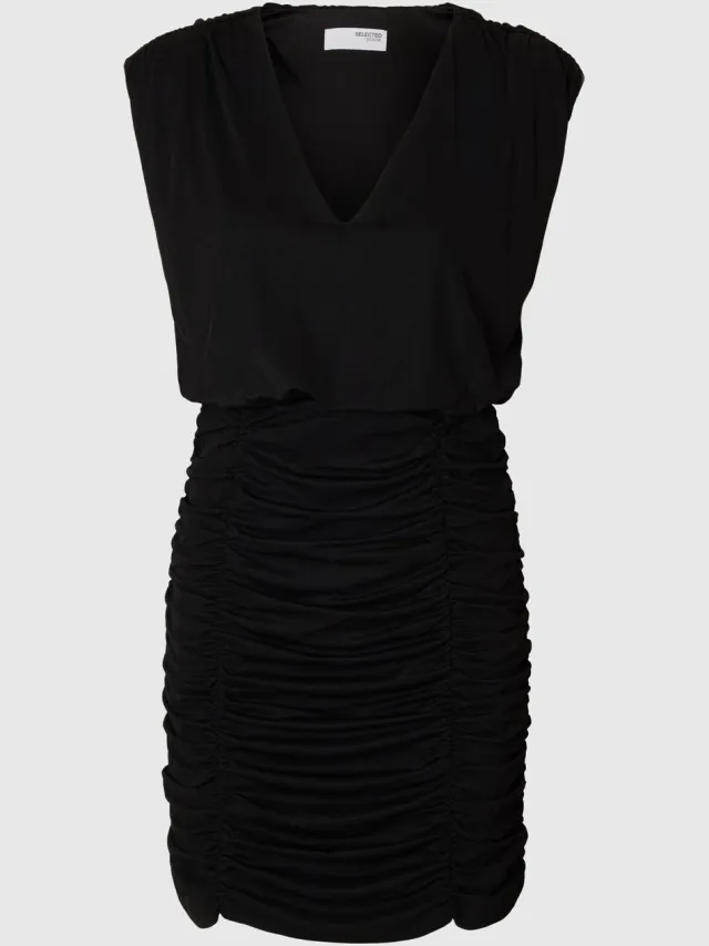Selected WOMEN Slfslim Mira Reversible Sl Short Dress Dames - Jurk - Zwart