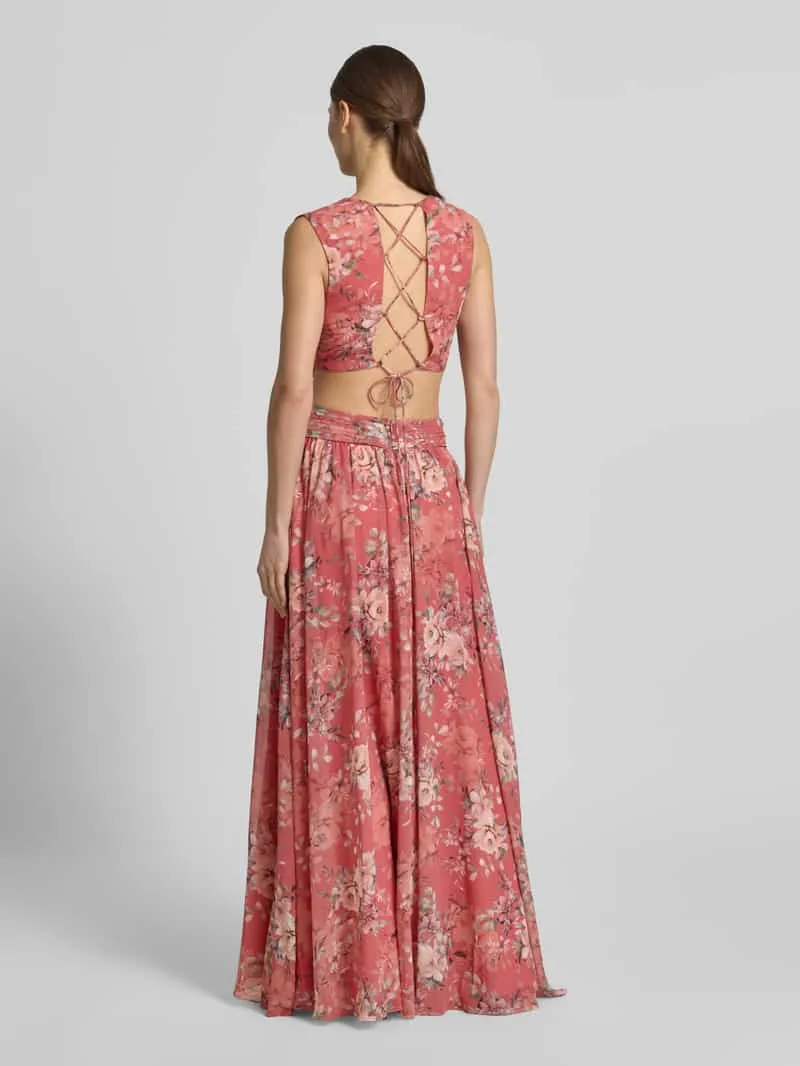 ADLYSH regular fit maxijurk met allover bloemenprint roze, foto 3