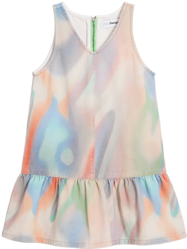 Desigual A-lijn jurk lichtroze lichtroze/blauw/groen, foto 2