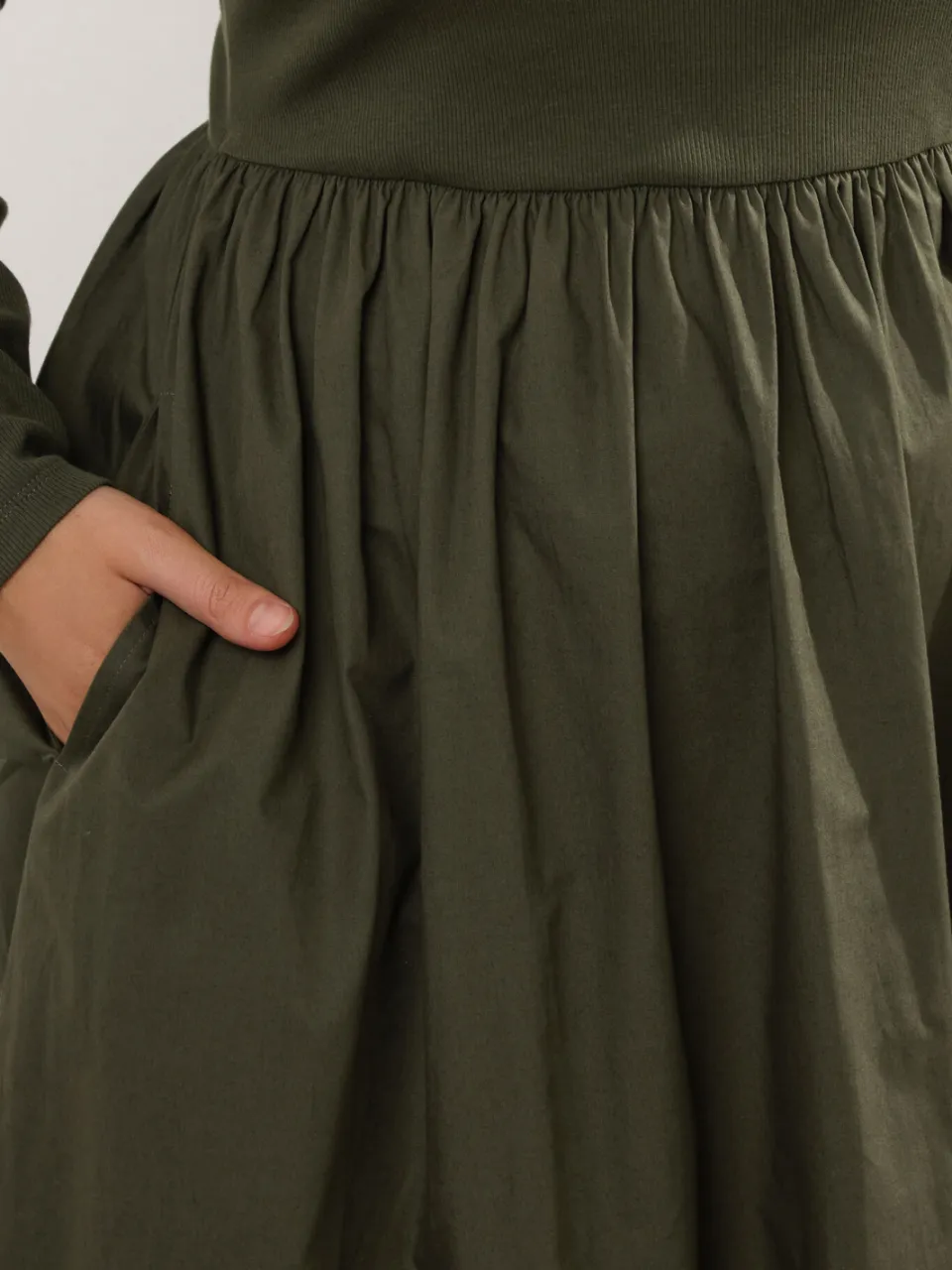 Yours Khaki Groene Gemengde Rib Midaxi Jurk-52, foto 4