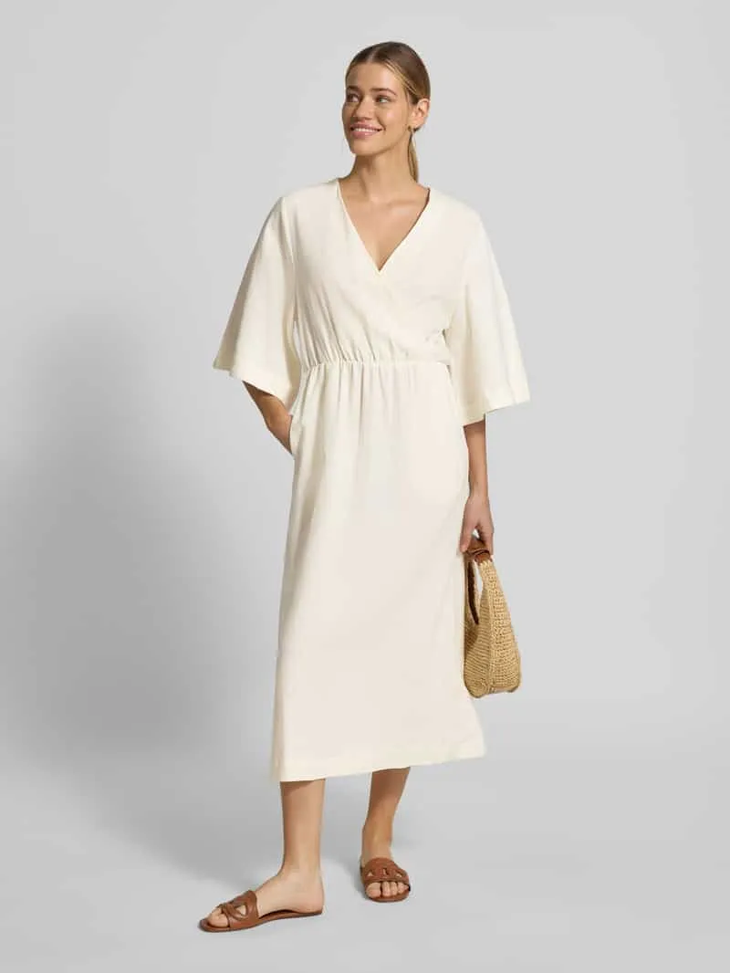 GUIDO MARIA KRETSCHMER WOMAN midi-jurk van linnenmix met kimonomouwen model 'Laura' wit, foto 4