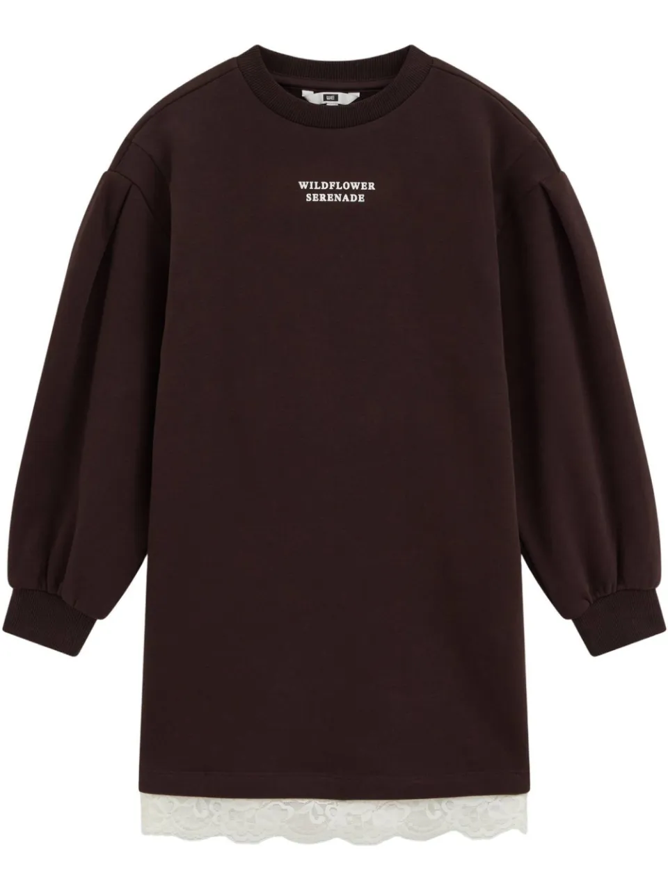 WE Fashion sweatjurk met tekst donkerbruin, foto 2
