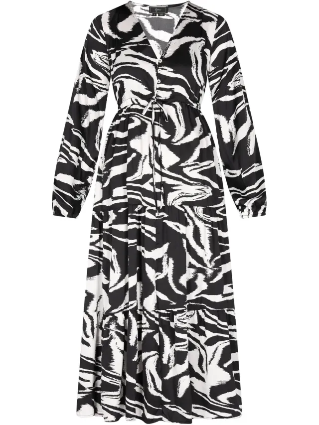 Faina Jurk zwart en wit