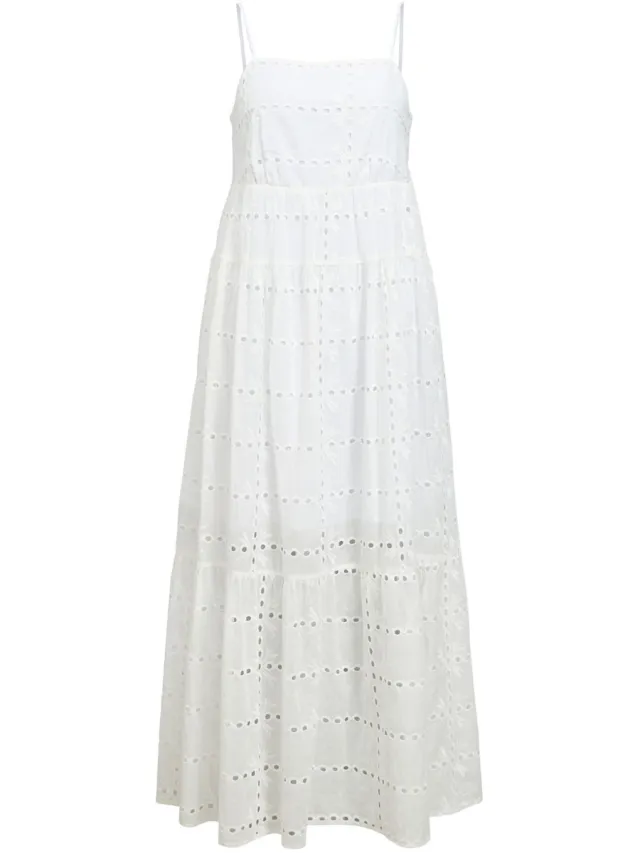 OBJECT COLLECTORS ITEM Object Maxi jurk Geborduurd Cloud Dancer