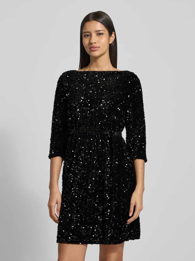 Vila Mini-jurk met pailletten, model 'FAITH' zwart