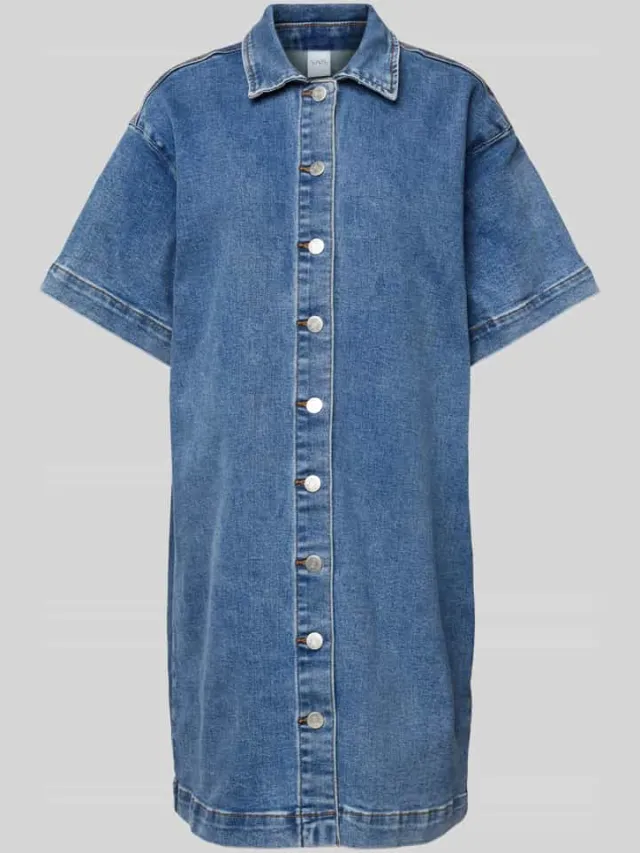 Yas Knielange jeansjurk met doorknoopsluiting, model 'ELSA' jeansblauw, foto 2