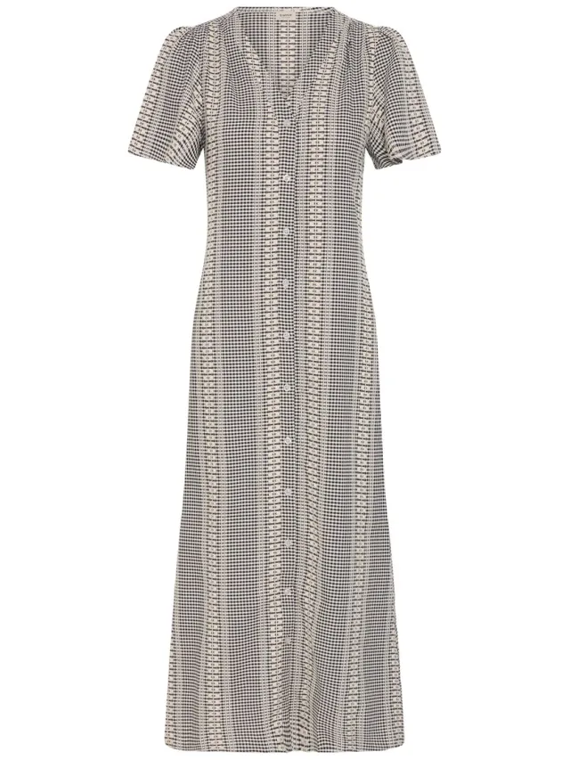 Fransa FRBRONWEN DR 1 - Dames - Midi jurken BLACK CHECK W. EMB.