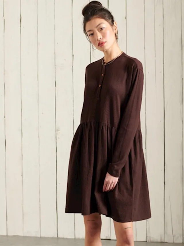 Superdry Dames Jersey mini-jurk 5CQ - Blackbean