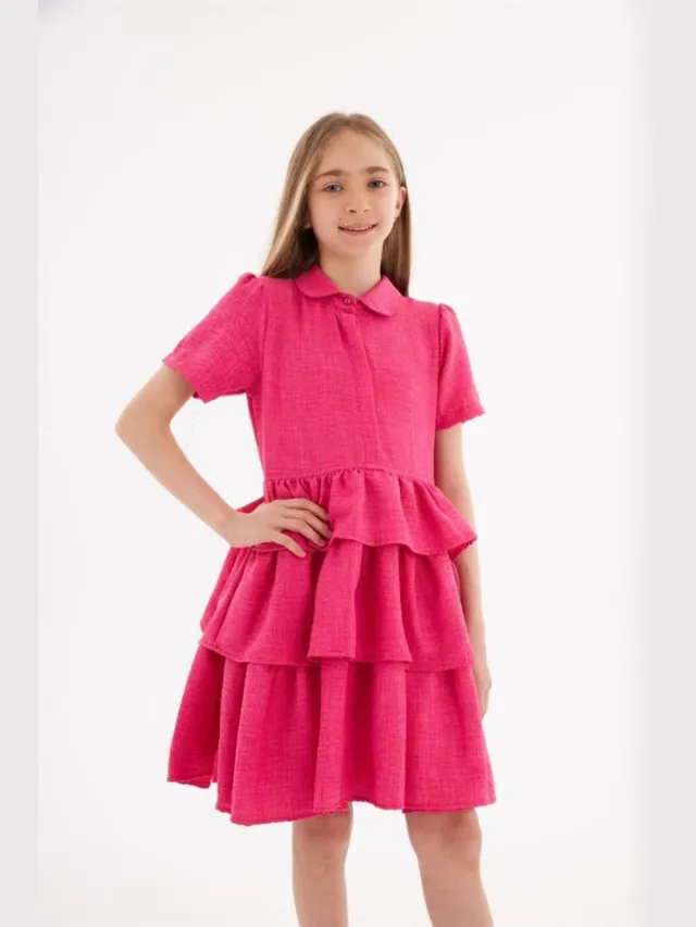 HILAL AKINCI KIDS Kinderjurk Fuchsia