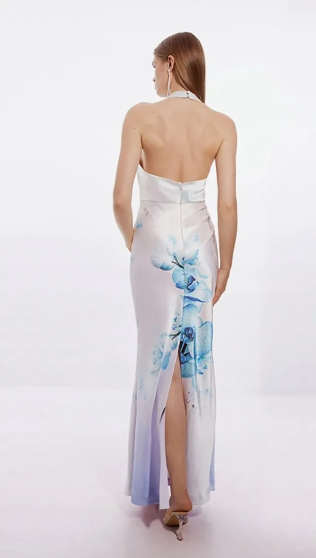Karen Millen B1C - Petite Maxi Cocktailjurk - Patroon Wielokleurig