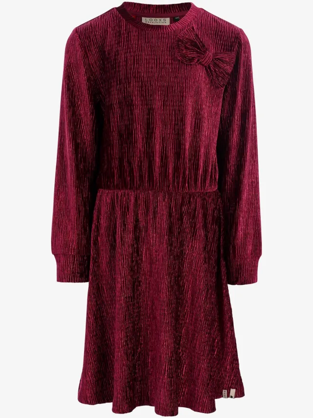 LOOXS REVOLUTION LOOXS Little Meisjes jurk - Maat 110 in de kleur rood van 93% Polyester 7% Spandex - 2633-7870-279
