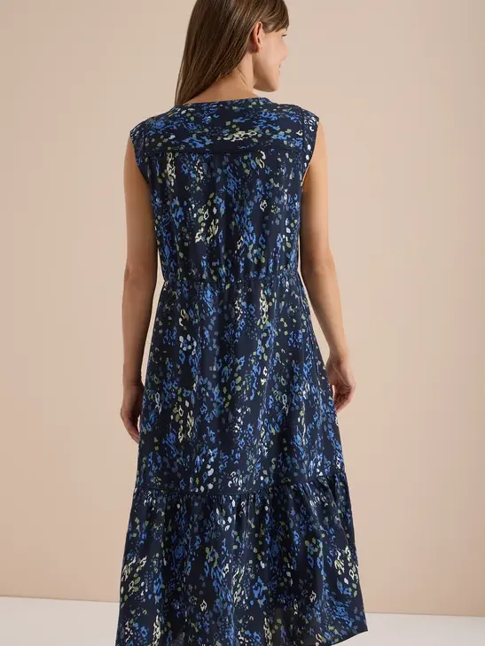 cecil Midi-jurk met split in de hals en print blauw, foto 3