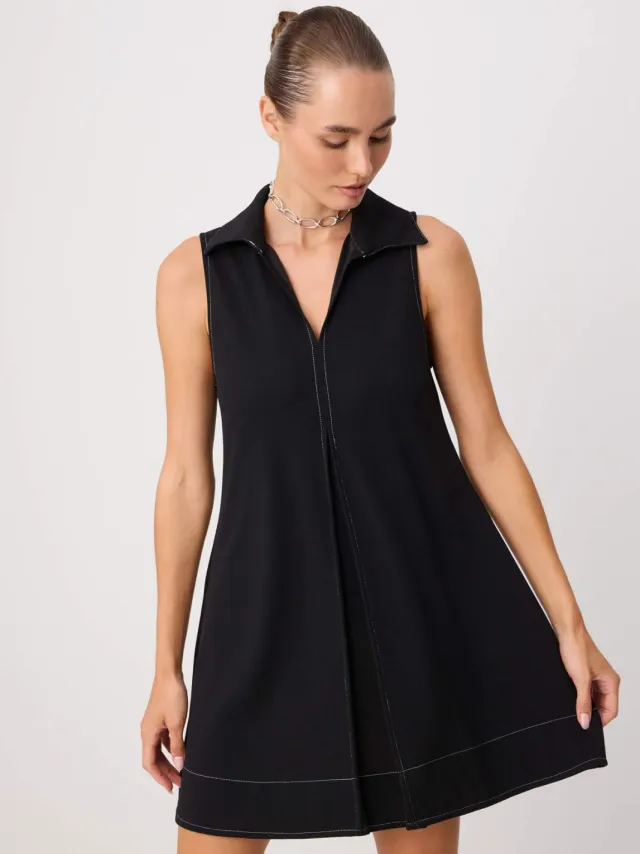 Trendyol TRENDYOLMİLLA Dames Zwart Effen Kort / Mini Mouwloos Skater Jurken