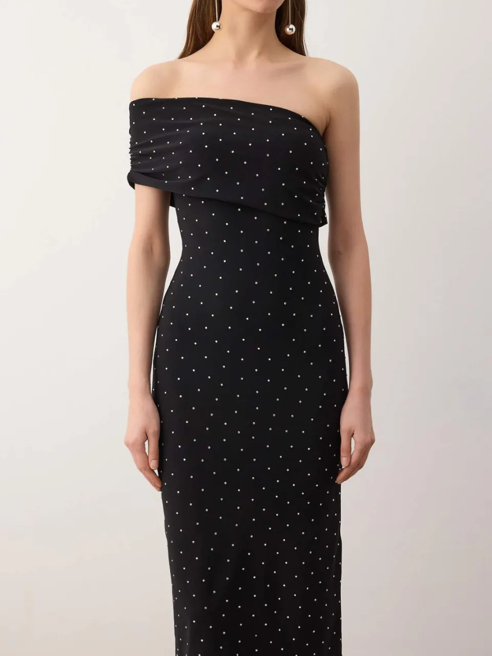 Trendyol TRENDYOLMİLLA Dames Zwart Effen Midi Mouwloos Stijlvol/Avond Bodycon Jurken, foto 2