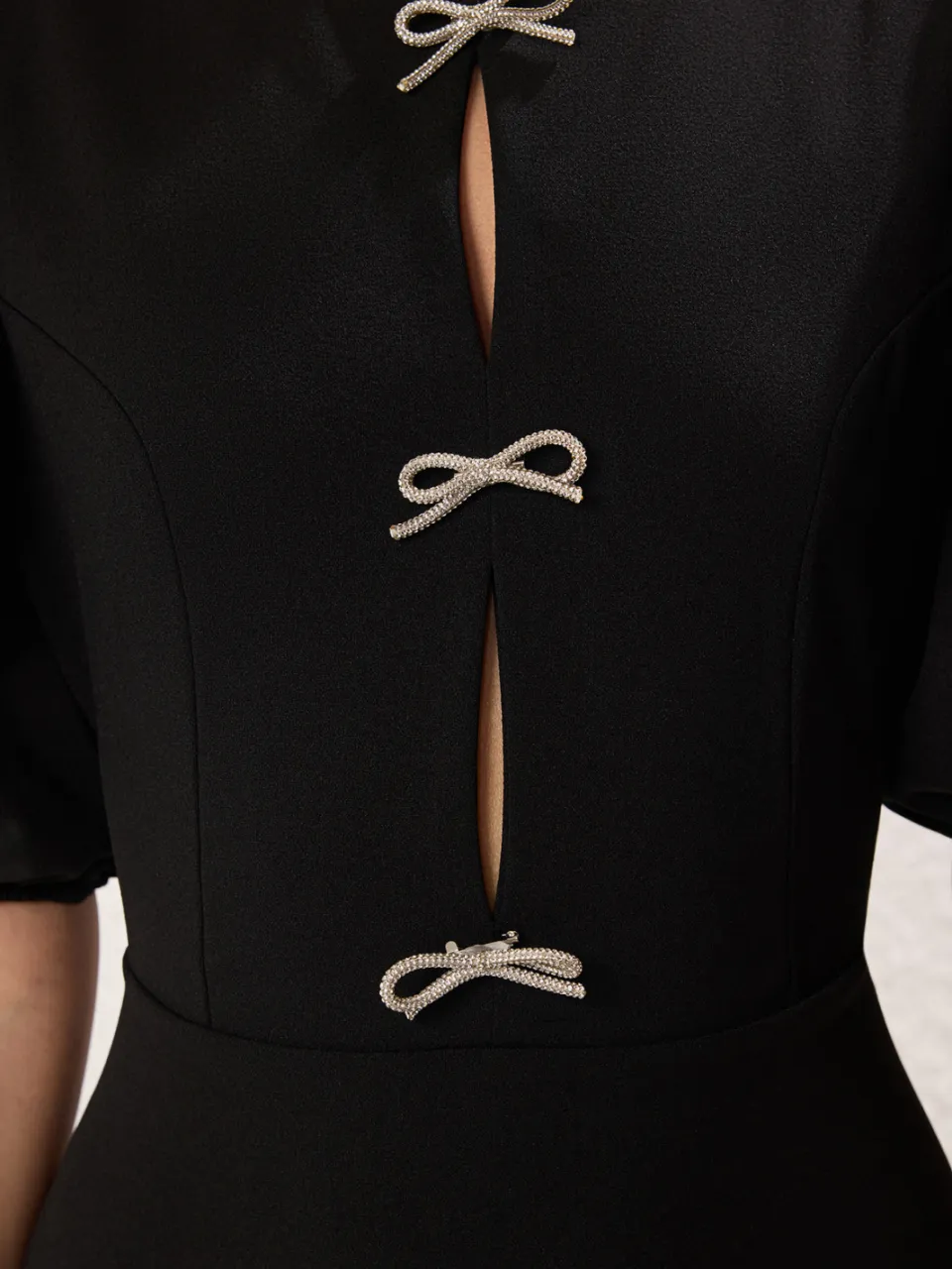 Trendyol TRENDYOLMİLLA Dames Zwart Effen Midi Kort Stijlvol/Avond Skater Jurken, foto 2