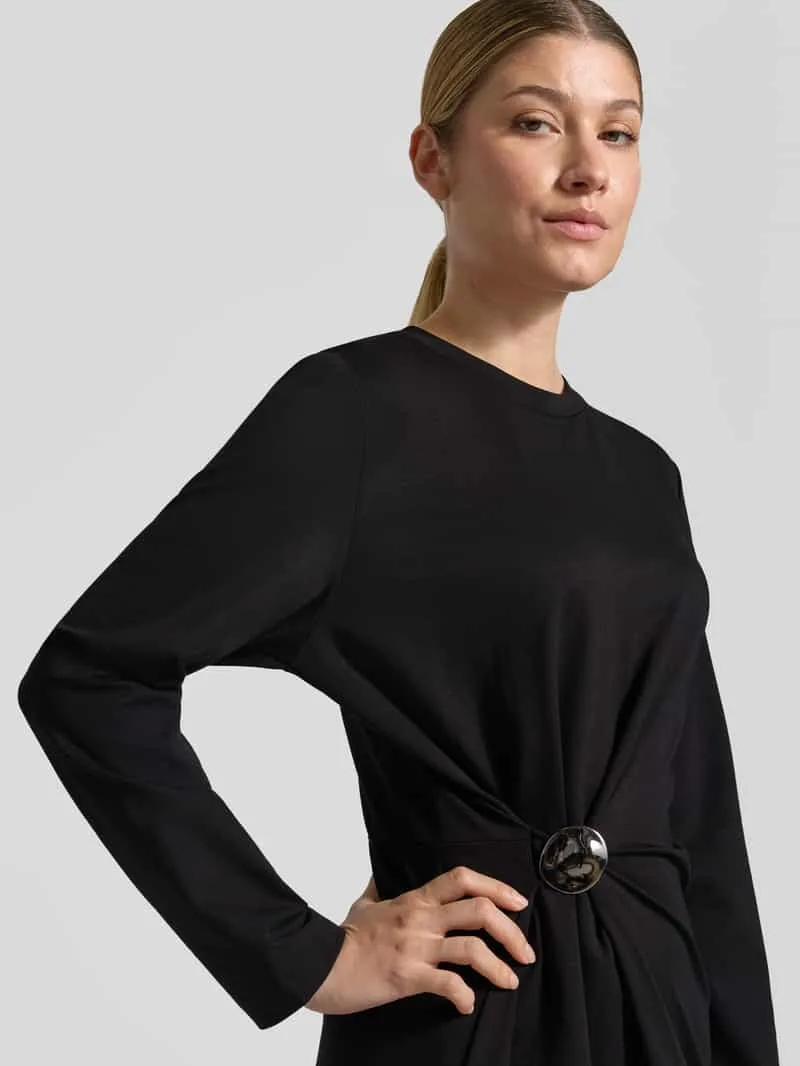 drykorn Midi-jurk met drapering model 'CAMESSIA' zwart, foto 3