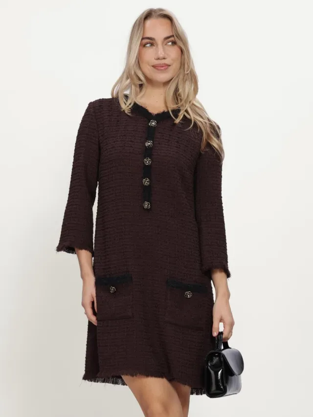 Ana Alcazar Dames Jurken Dress Buttons - Bruin