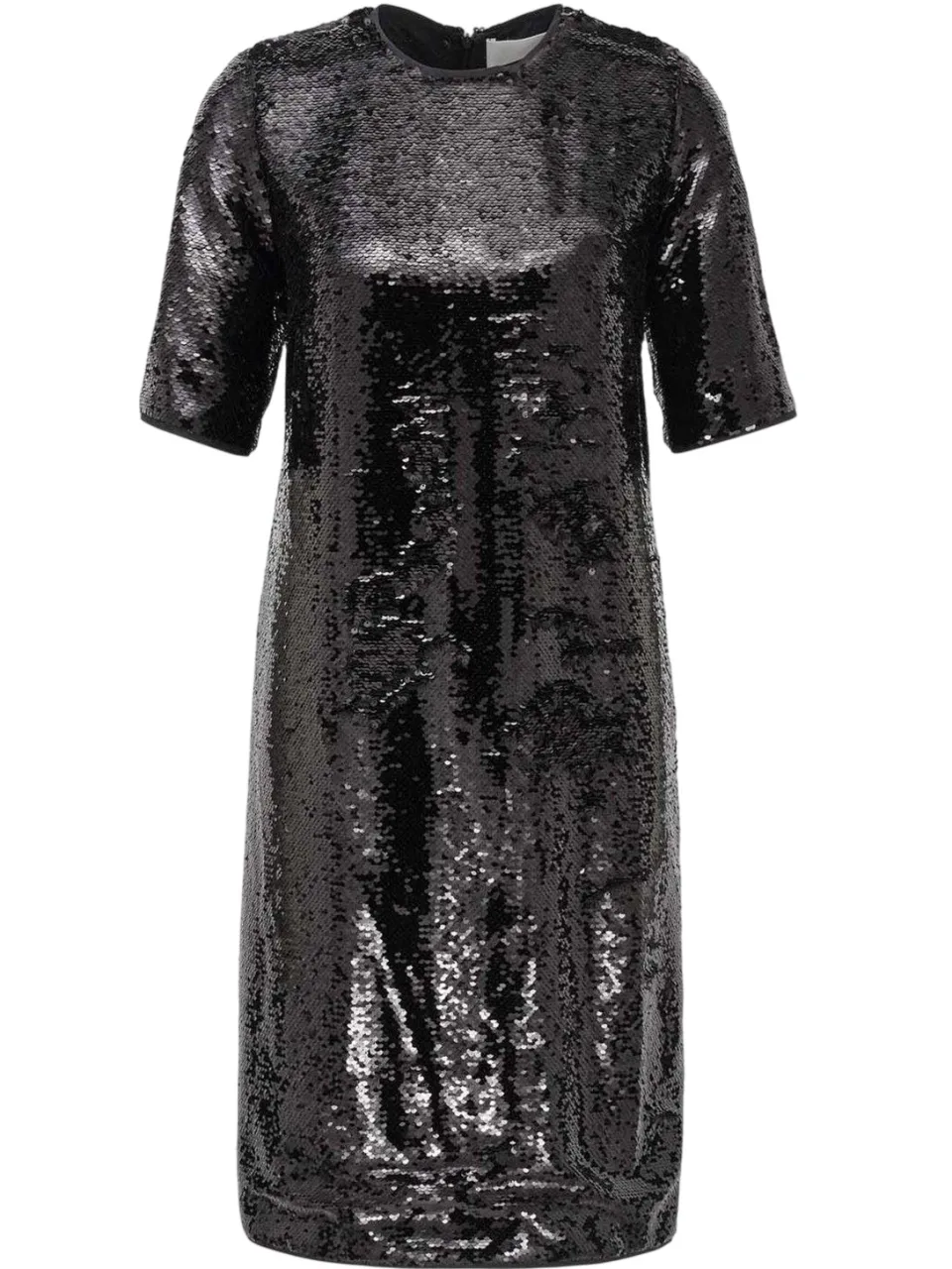 Boss Polyester shiftjurk met pailletten voor dames (Zwarte afdruk), foto 2