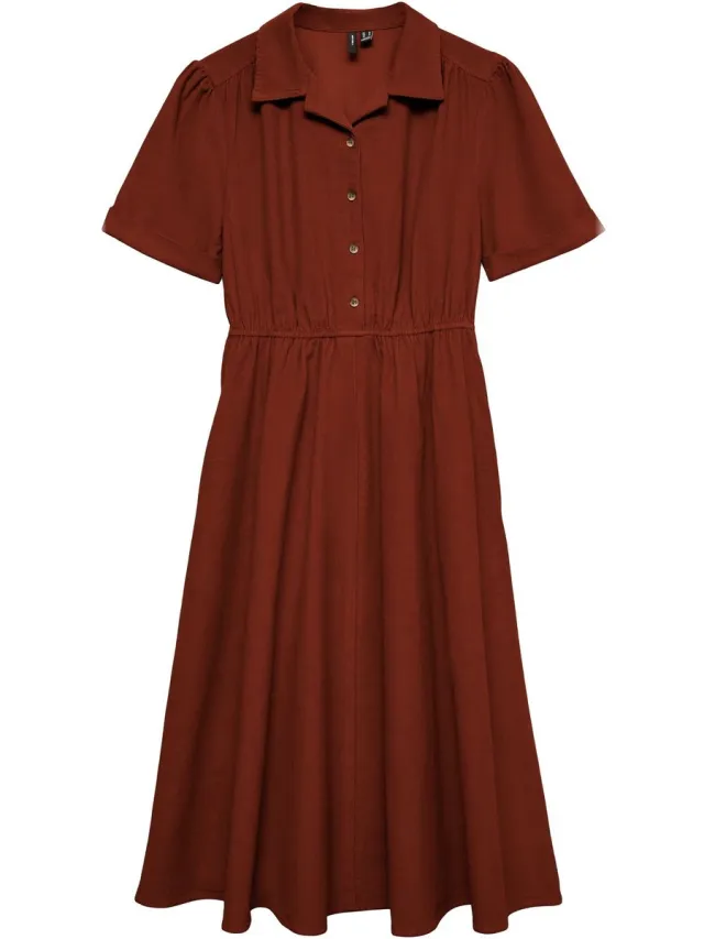 Vero Moda VMRAY SS CALF CORDUROY DRESS WVN EXP - Dames - Mini jurken tortoise shell