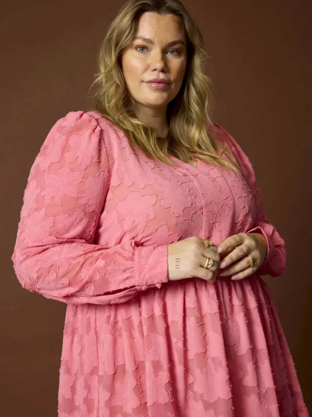 Anyday korte gebloemde jurk Plus Size - roze, foto 5