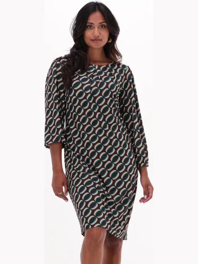 Ana Alcazar Dress Ballonsleeves No Belt Öko-tex 100 Jurken Dames - Rok - Jurk - Multi Merhfarbig/Bunt