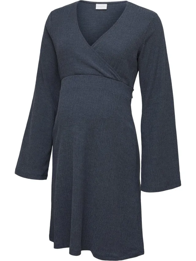 Mamalicious MLFENIA TESS LS JRS SHORT DRESS 2F - Dames - Mini jurken Navy Blazer